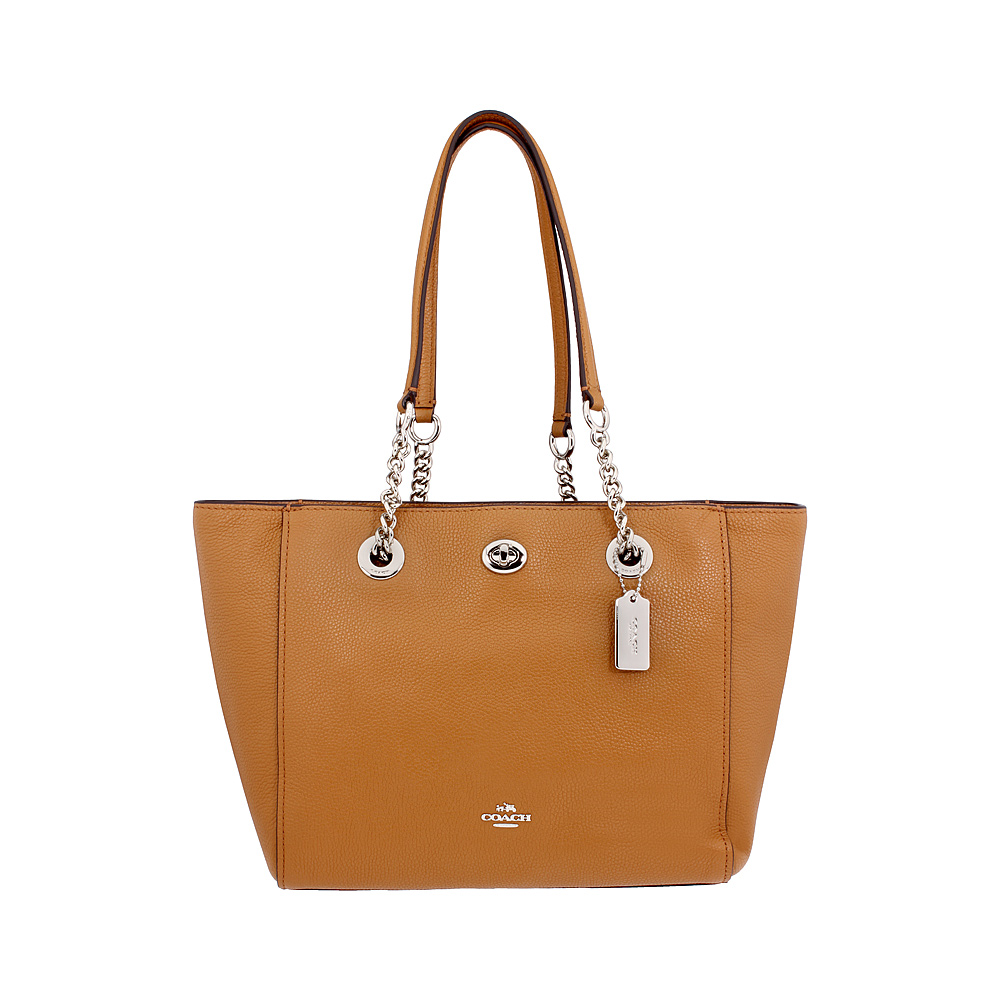 Coach Turnlock Chain Ladies Medium Leather Tote Handbag 57107SVQD 191202086449 | eBay