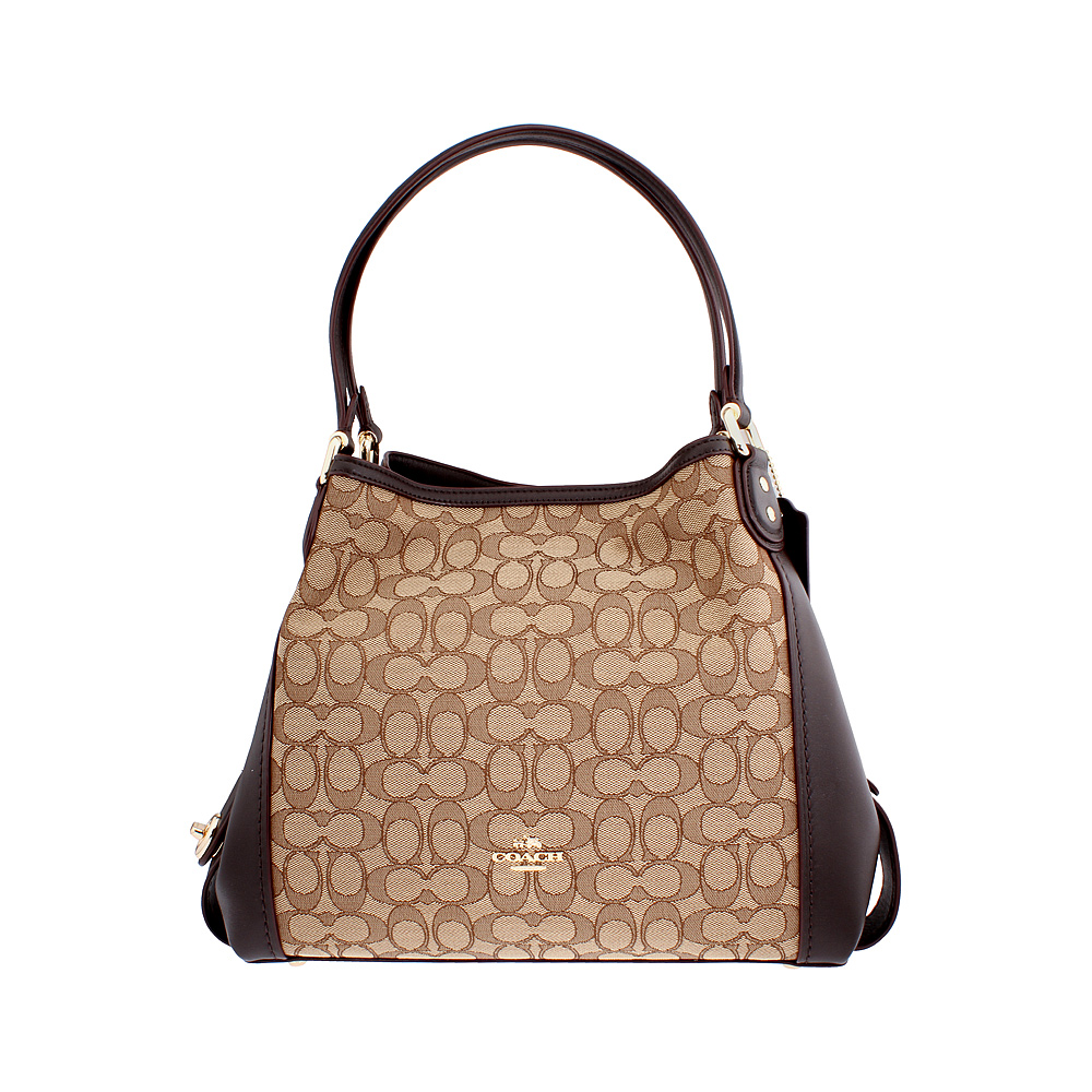 coach edie shoulder bag 28 in signature jacquard