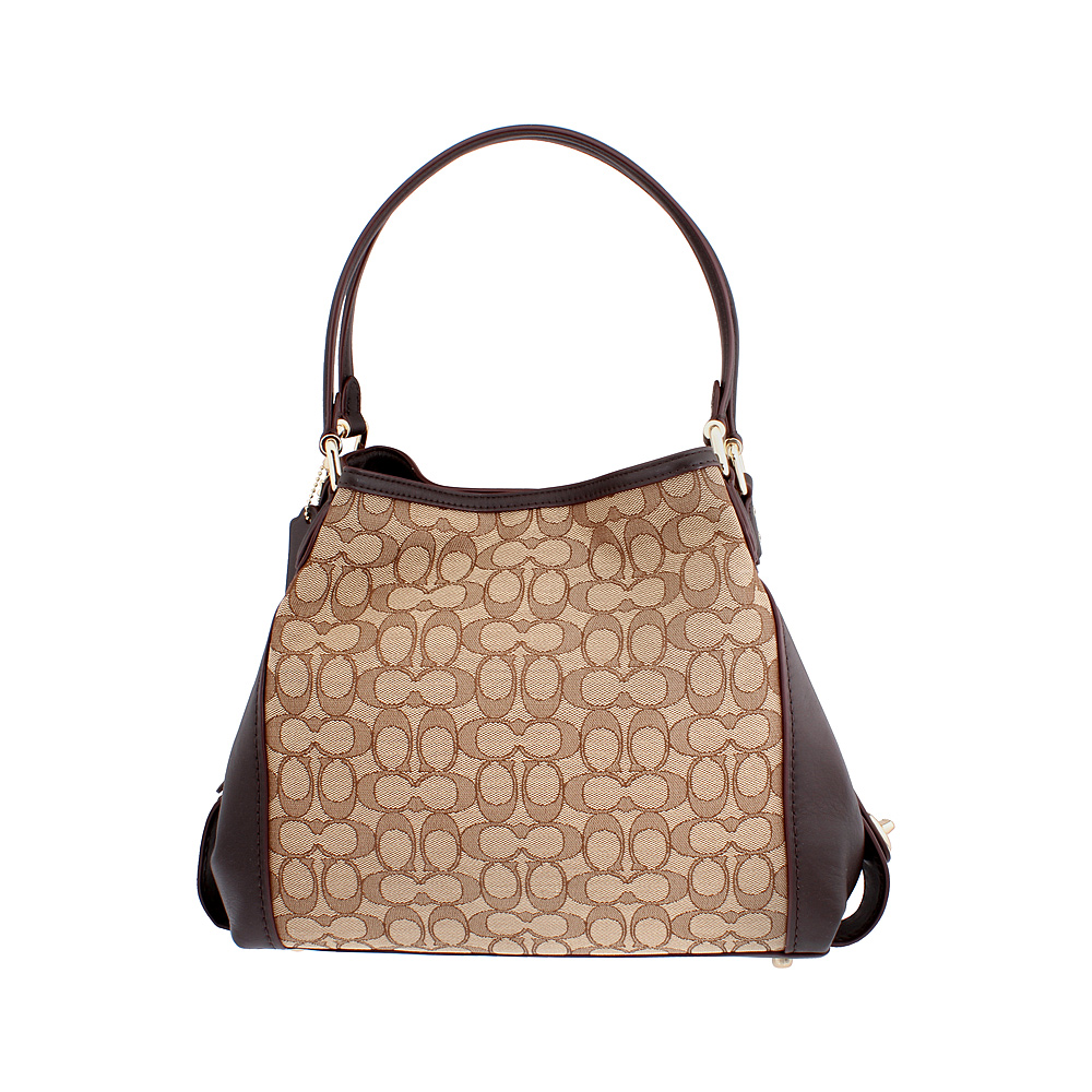 coach edie shoulder bag 28 in signature jacquard