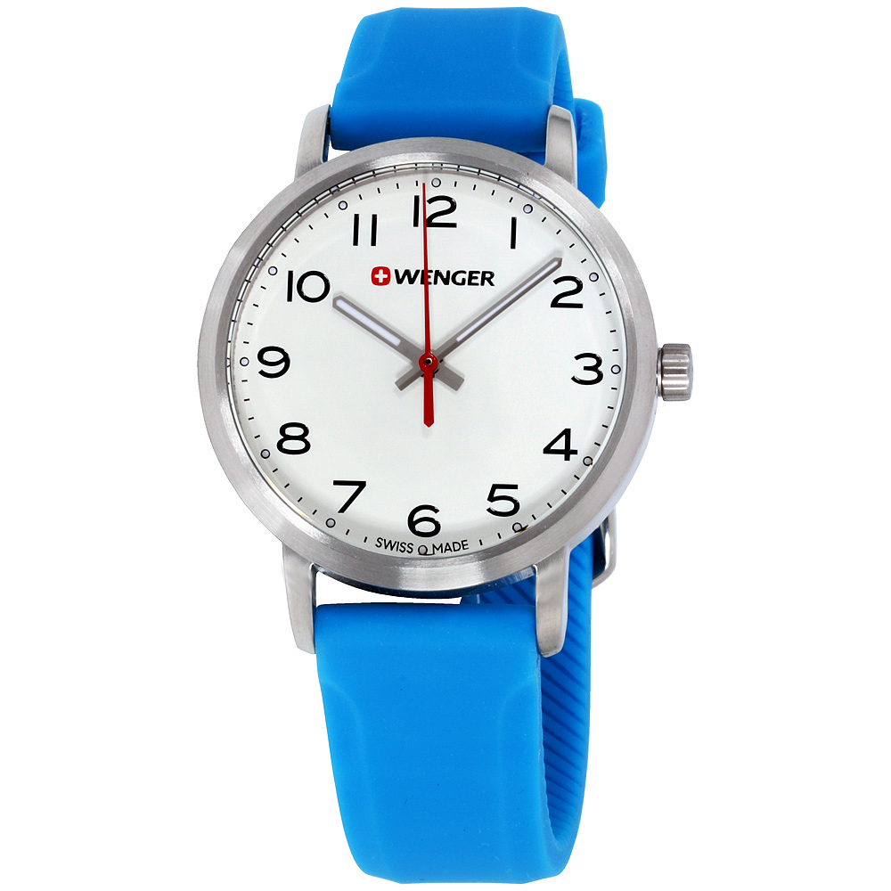 Wenger Avenue White Dial Silicone Strap Ladies Watch 011621109 ...