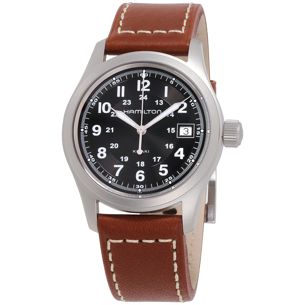 Hamilton Khaki Field Quartz Movement Black Dial Men's Watch H68411533