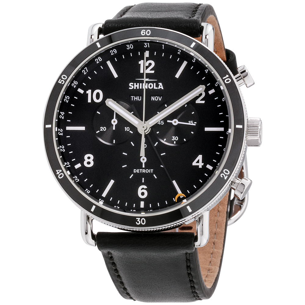 shinola men's canfield's black dial watch