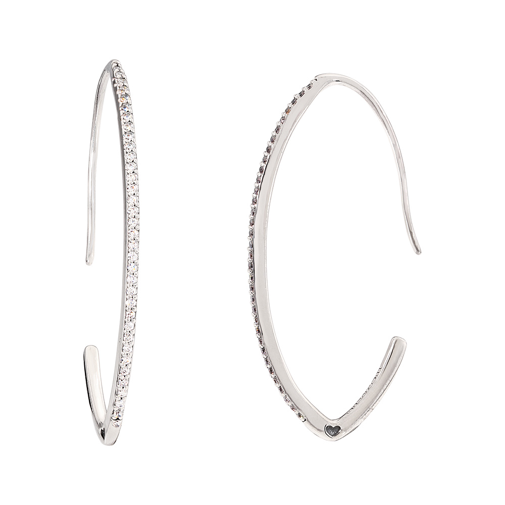 Pandora Oval Sparkle Hoop Earrings 297691CZ | eBay