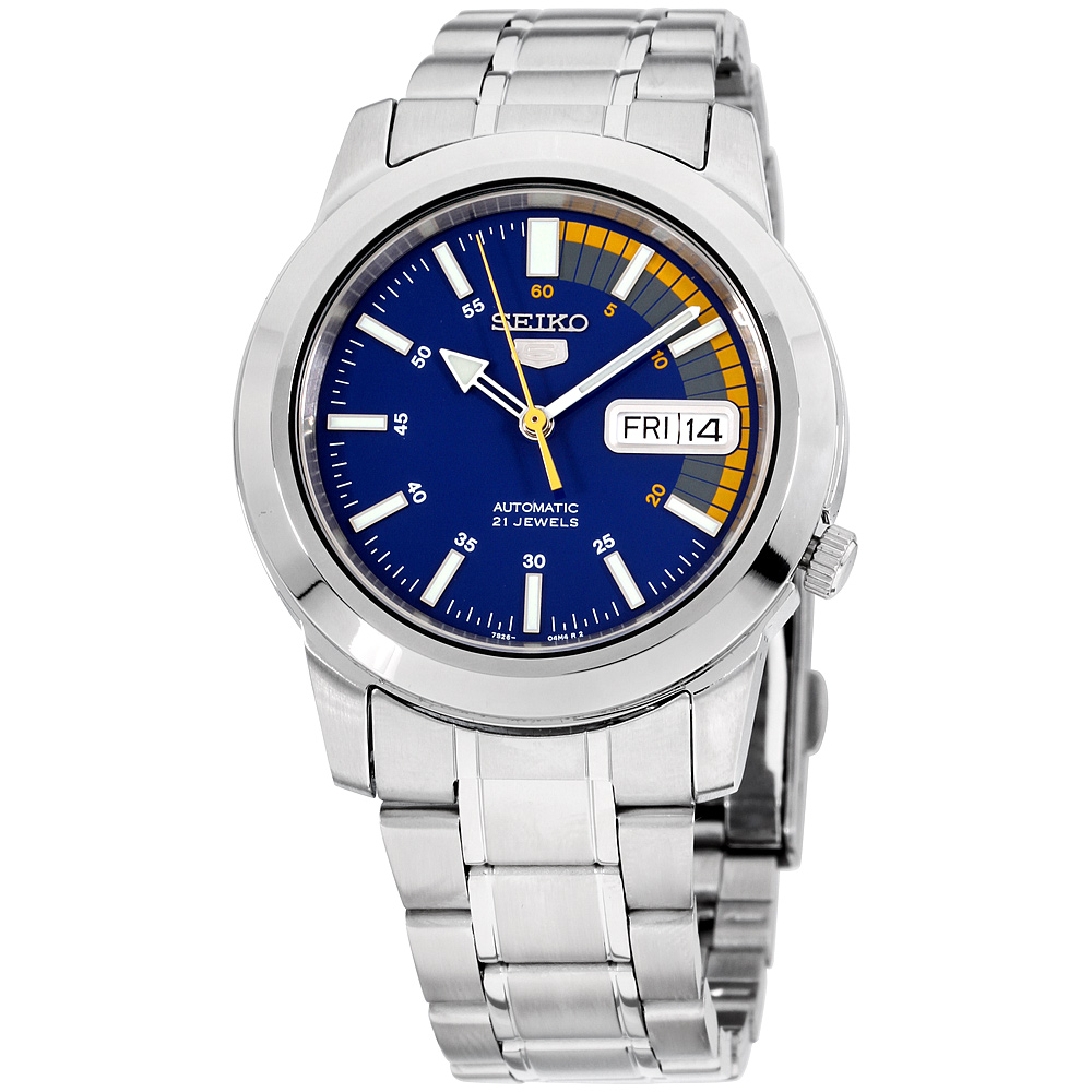 Seiko 5 Blue Dial Stainless Steel Men's Watch SNKK27 | eBay