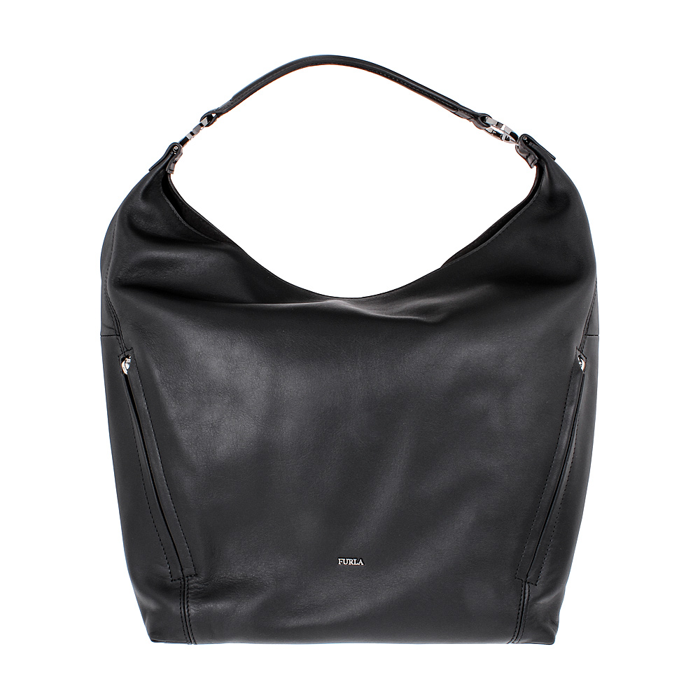Furla Lady Medium Black Onyx Leather Hobo Bag 994628 8050560177782 | eBay
