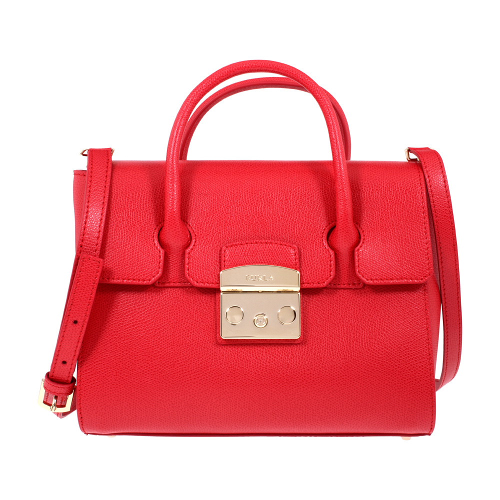 Furla Metropolis Ladies Small Red Leather Shoulder Bag 851151 | eBay