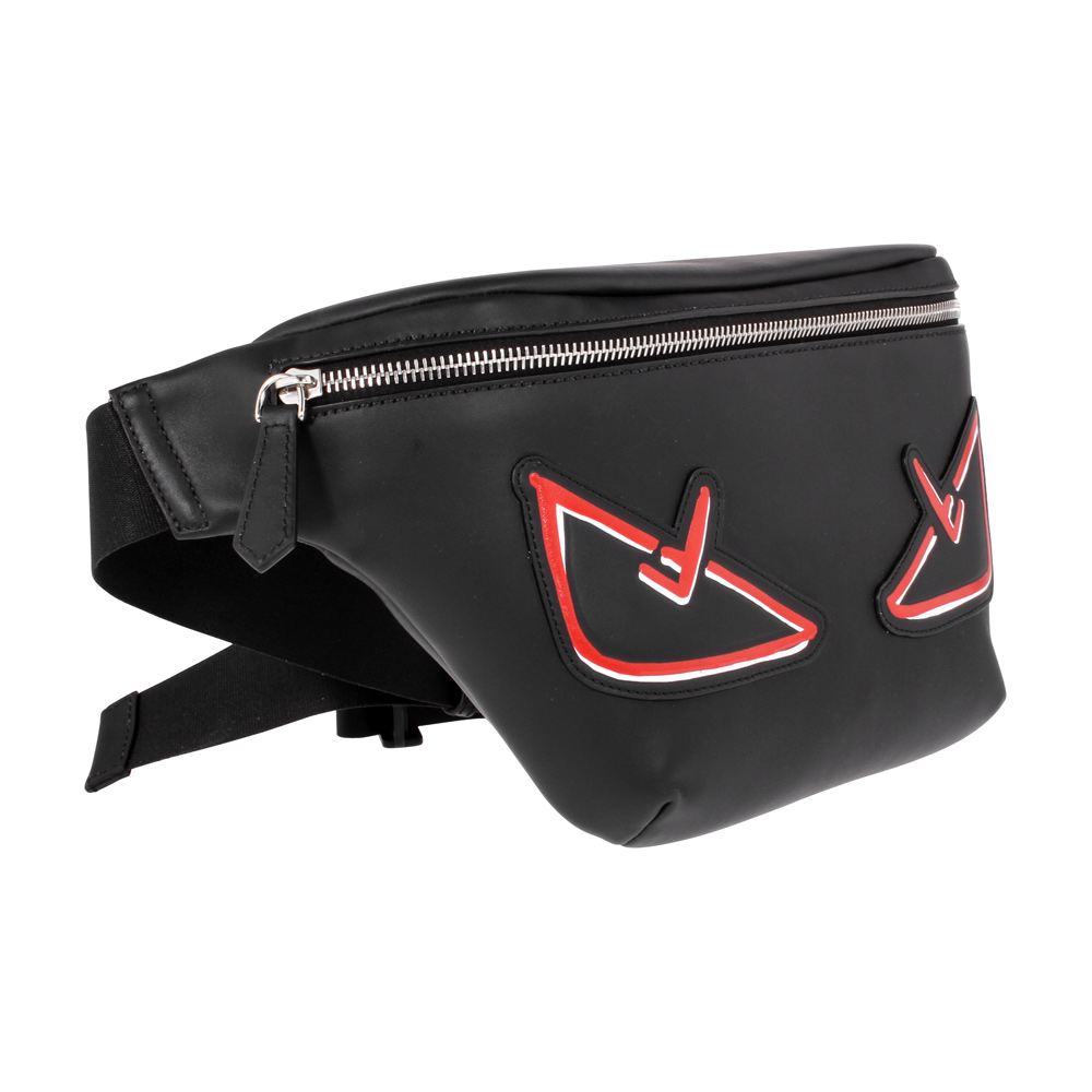 Fendi Monster Men's Small Black Leather Waist Bag 7VA434 A72K F0P0N | eBay