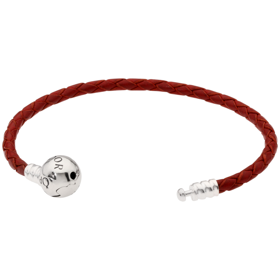 Pandora Red Braided Leather Charm Bracelet 17.5cm 590745CRDS1