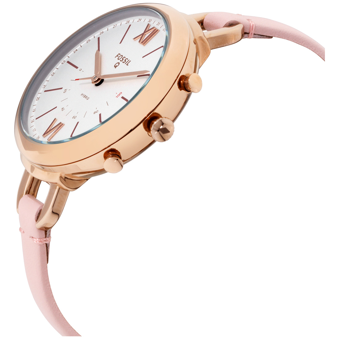 fossil women's q annette leather hybrid smartwatch