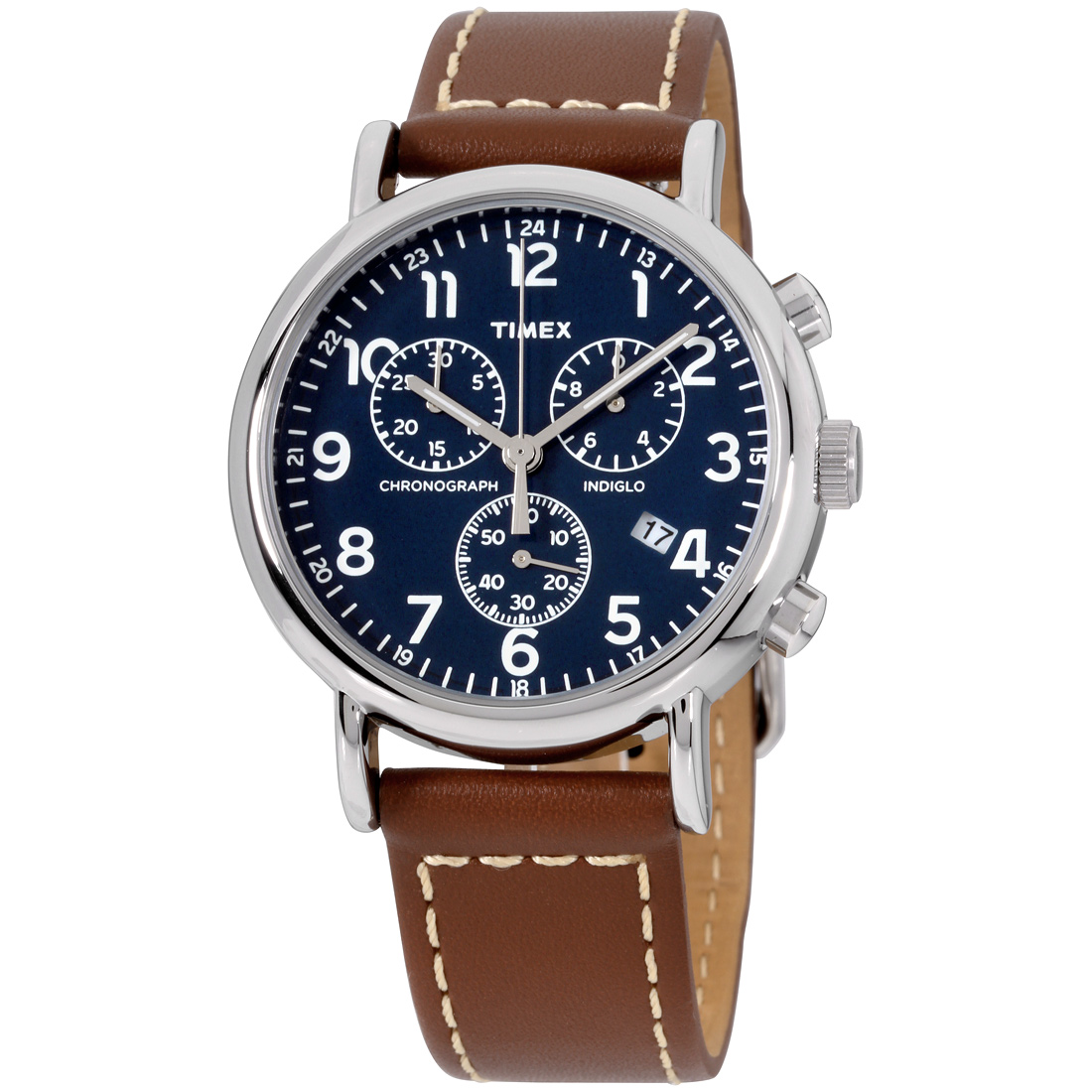 timex weekender chronograph blue dial