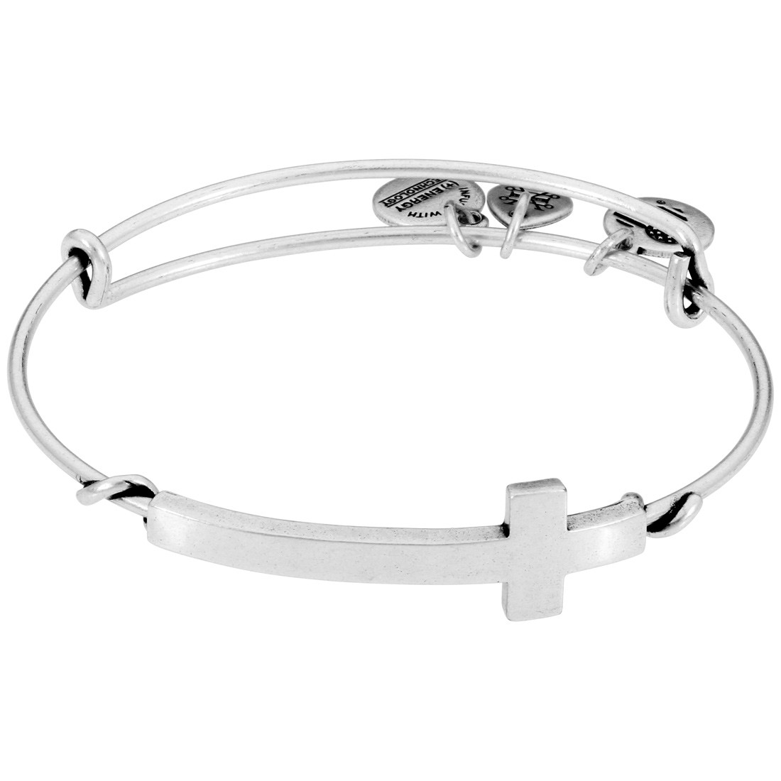 Alex And Ani Cross Rafaelian Silver Wrap Bangle Bracelet ...