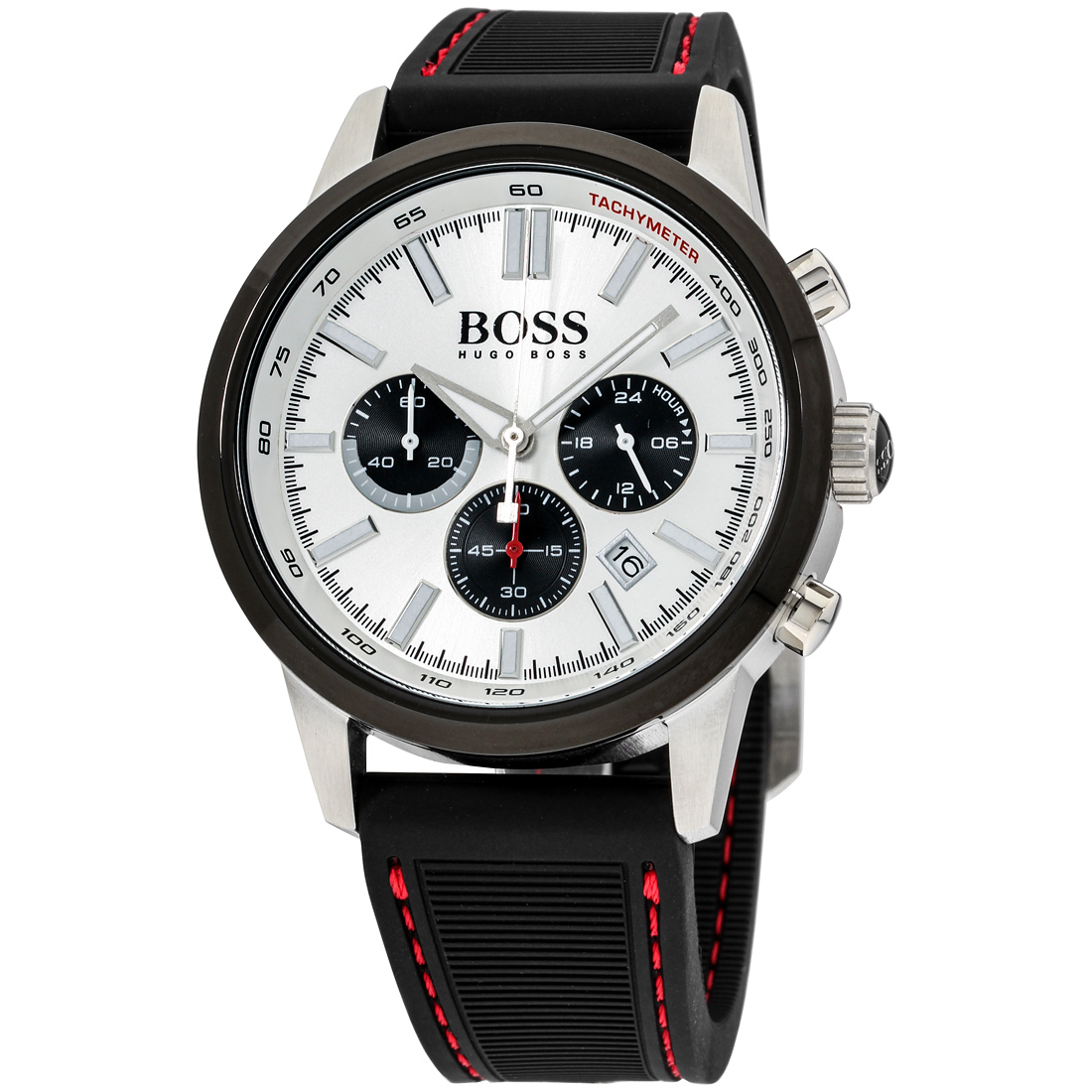Hugo Boss Racing Silver Dial Silicone Strap Men's Watch 1513185 | eBay