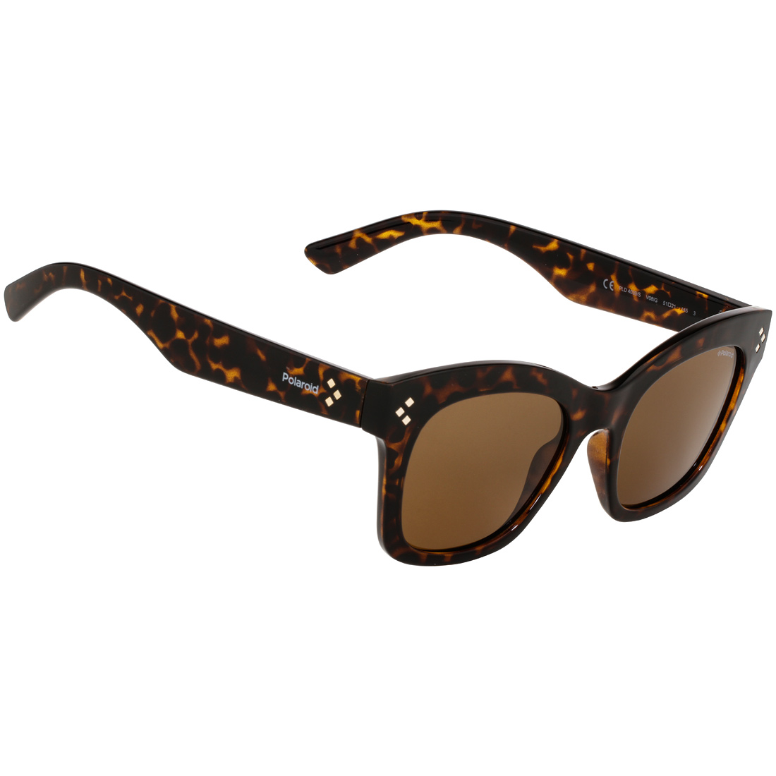 Polaroid Cat Eye Havana Frame Brown Lens Ladies Sunglasses