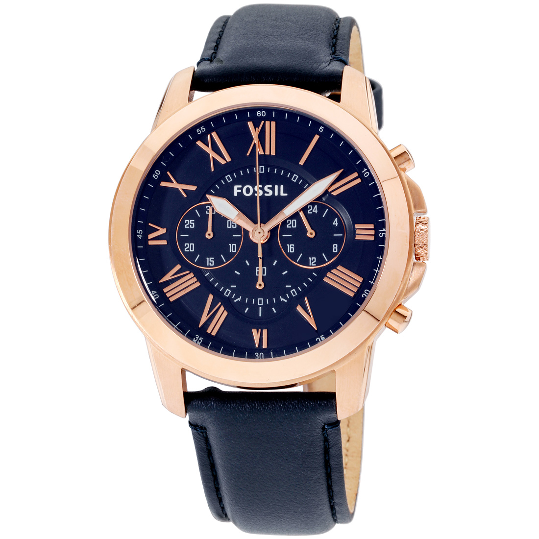 fossil grant blue dial