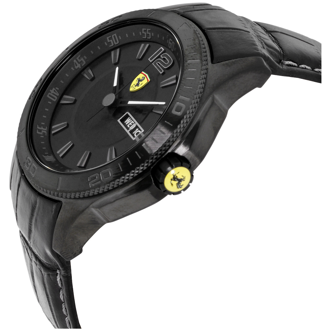 Ferrari Scuderia Black Dial Leather Strap Men's Watch 830093 | eBay
