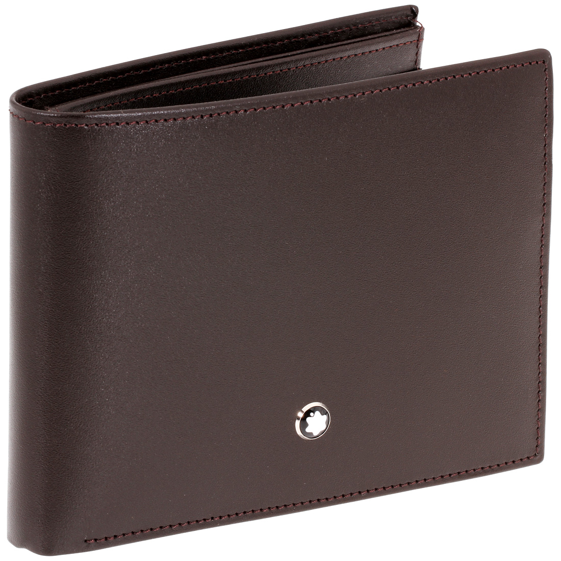 Montblanc Meisterstuck Men's Small Brown Leather Bifold Wallets 114541 ...