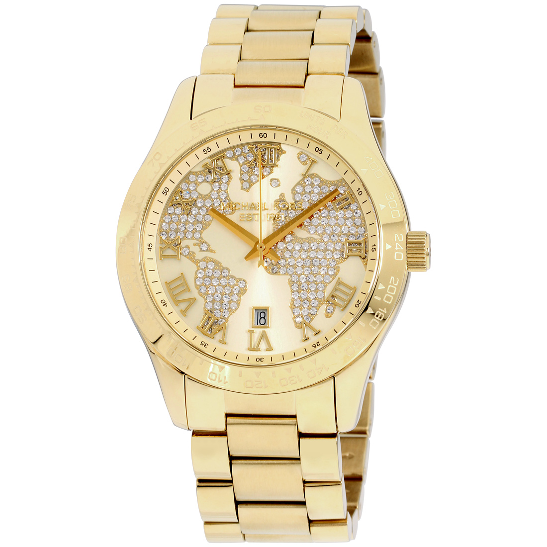 Michael Kors Layton Quartz Movement Gold Dial Ladies Watch MK5959 ...