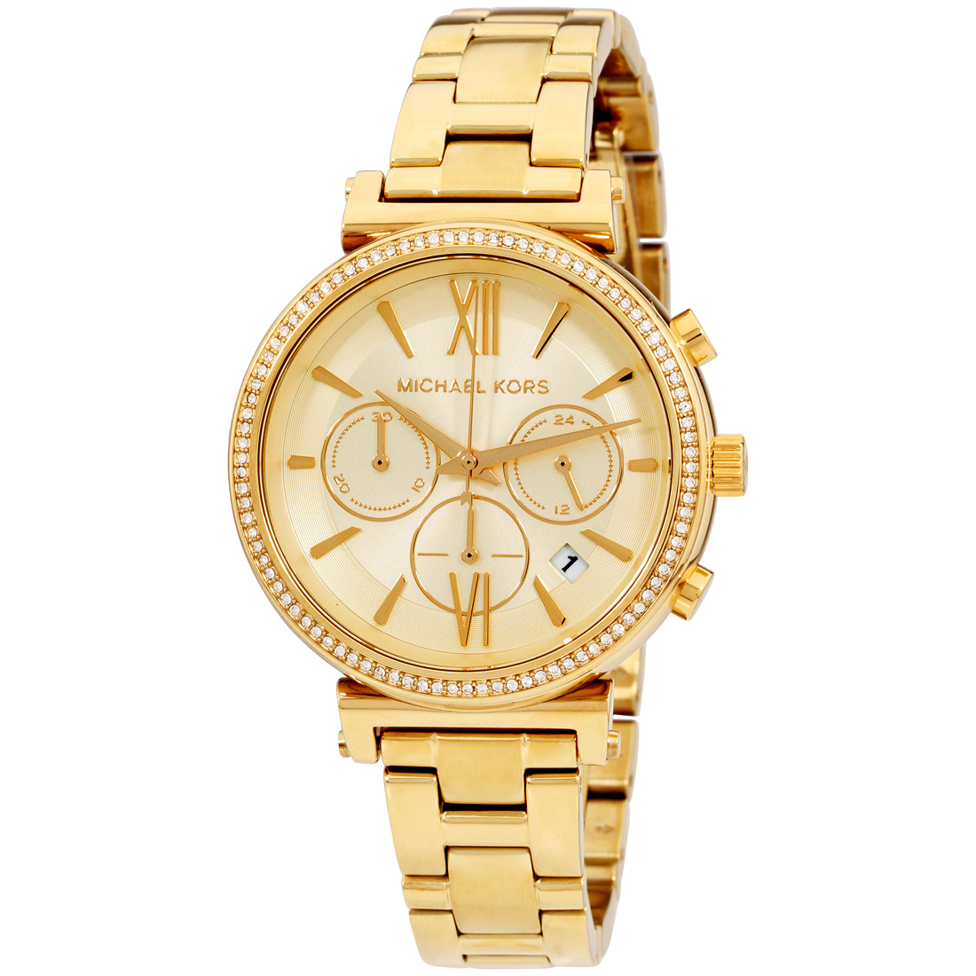Michael Kors Sofie Quartz Movement Gold Dial Ladies Watch MK6559 ...