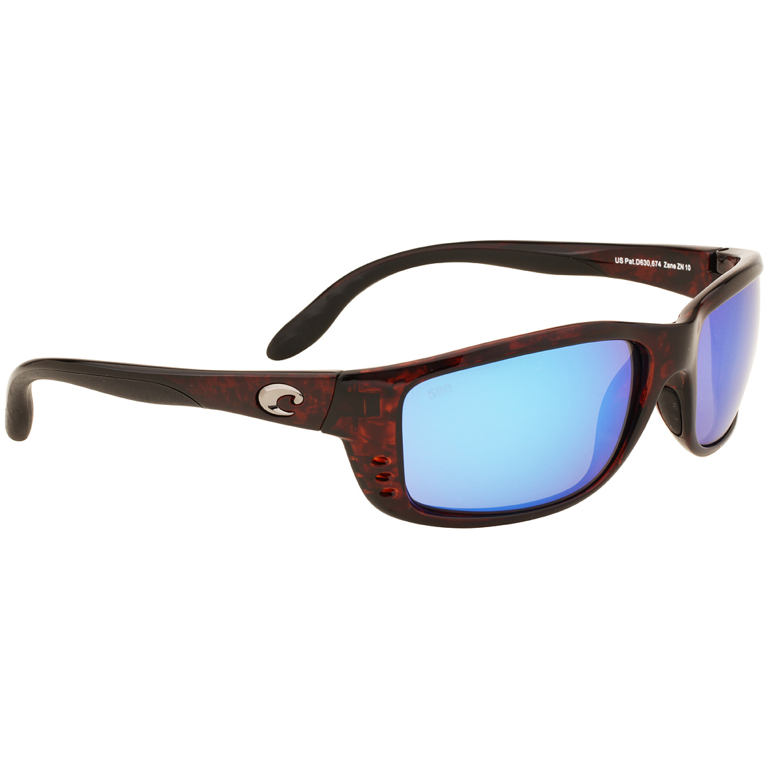 Costa Zane Nylon Frame Blue Mirror Lens Men's Sunglasses ZN10OBMGLP