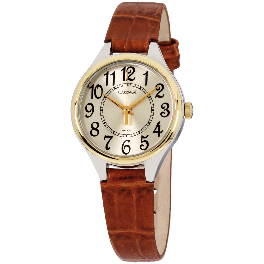 Timex Carriage Quartz Movement Beige Dial Ladies Watch C3C401