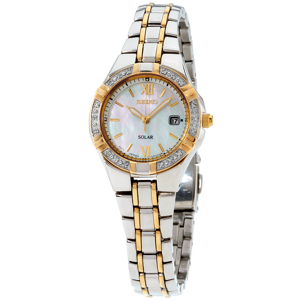 Seiko Core Solar Movement MOP Dial Ladies Watch SUT068 *STORE DISPLAY ...
