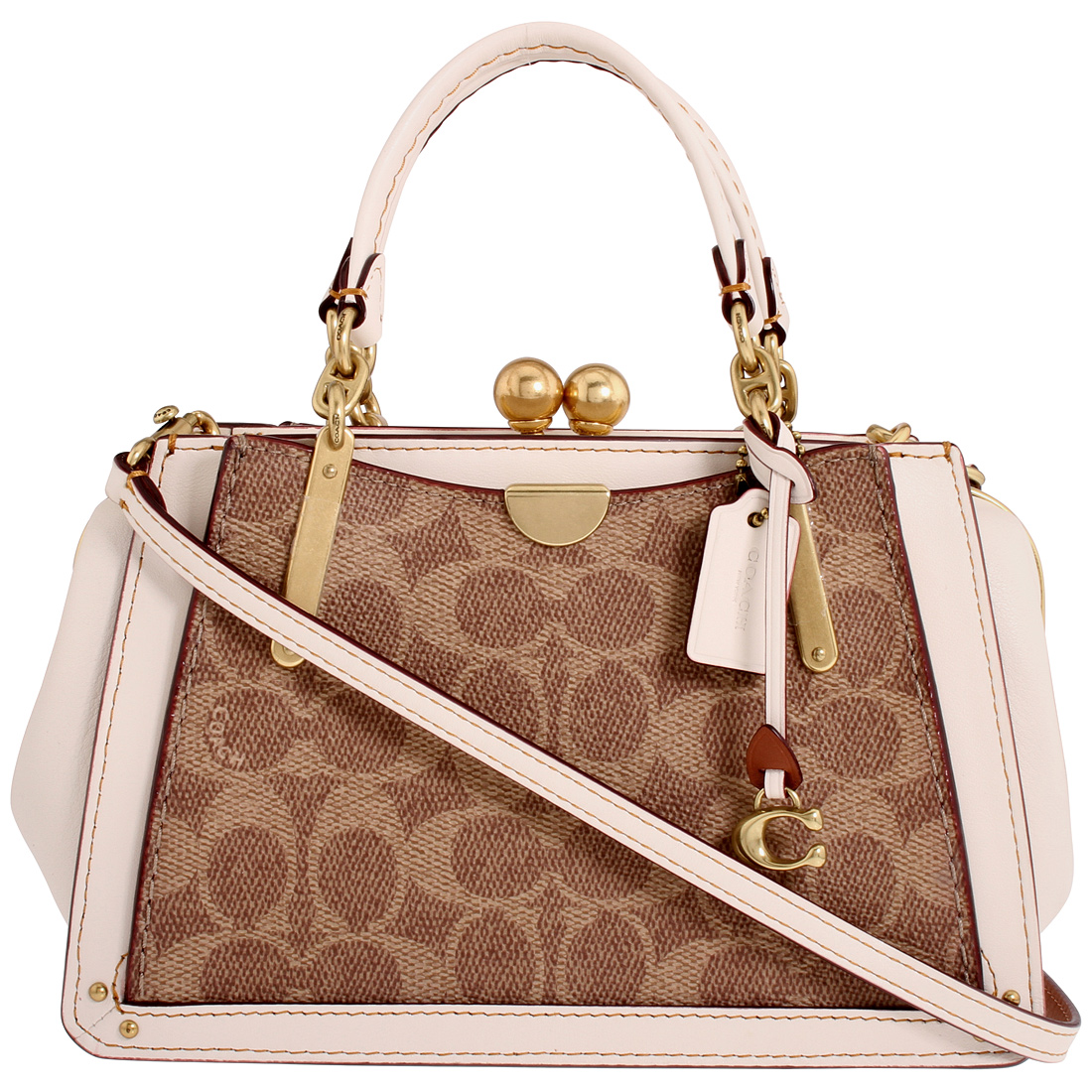 Coach Kisslock dreamer 21 Ladies Tan Chalk Leather Crossbody Bag