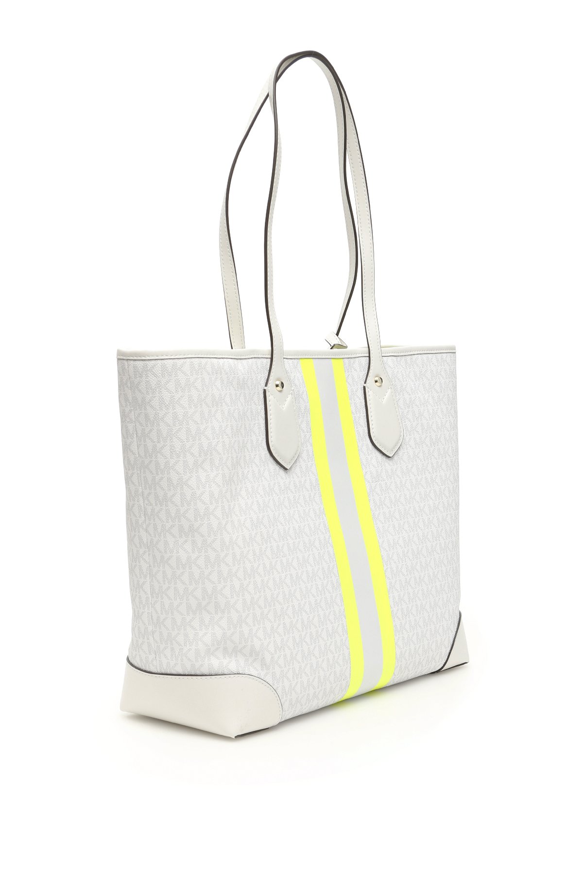 michael kors yellow and white striped purse