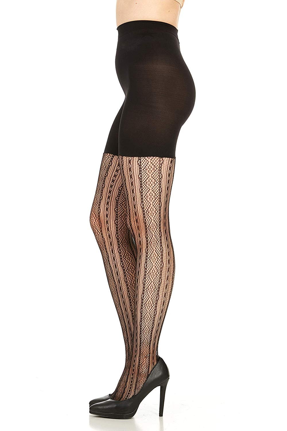 Spanx Ladies Patterned Diamond Stripe Tights Nylon Amazing Grey B eBay