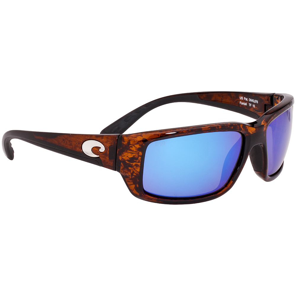 Costa Fantail Plastic Frame Blue Mirror Lens Men's Sunglasses