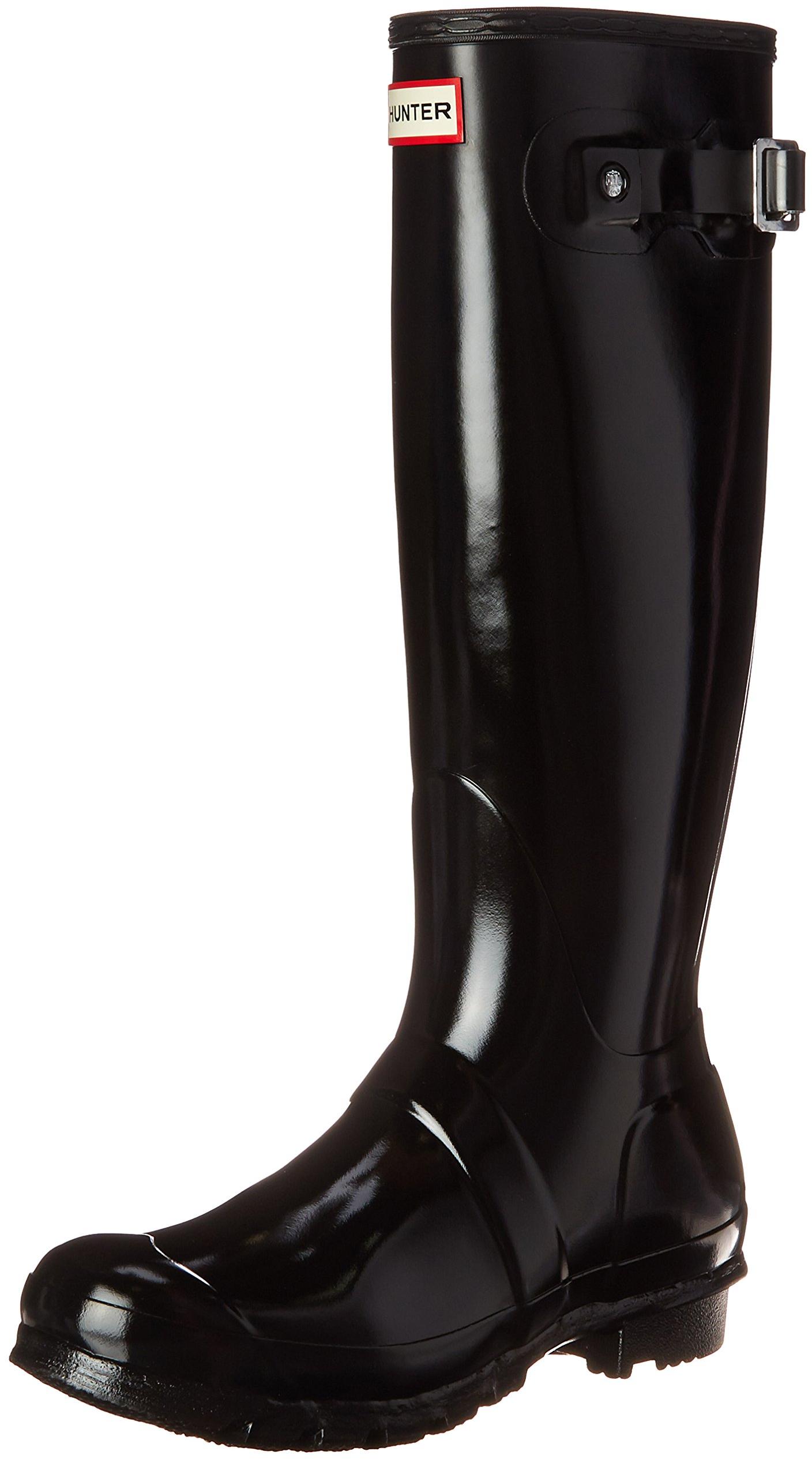 Hunter Original Tall Gloss Ladies Black Rain Boots 7 844318060024 | eBay