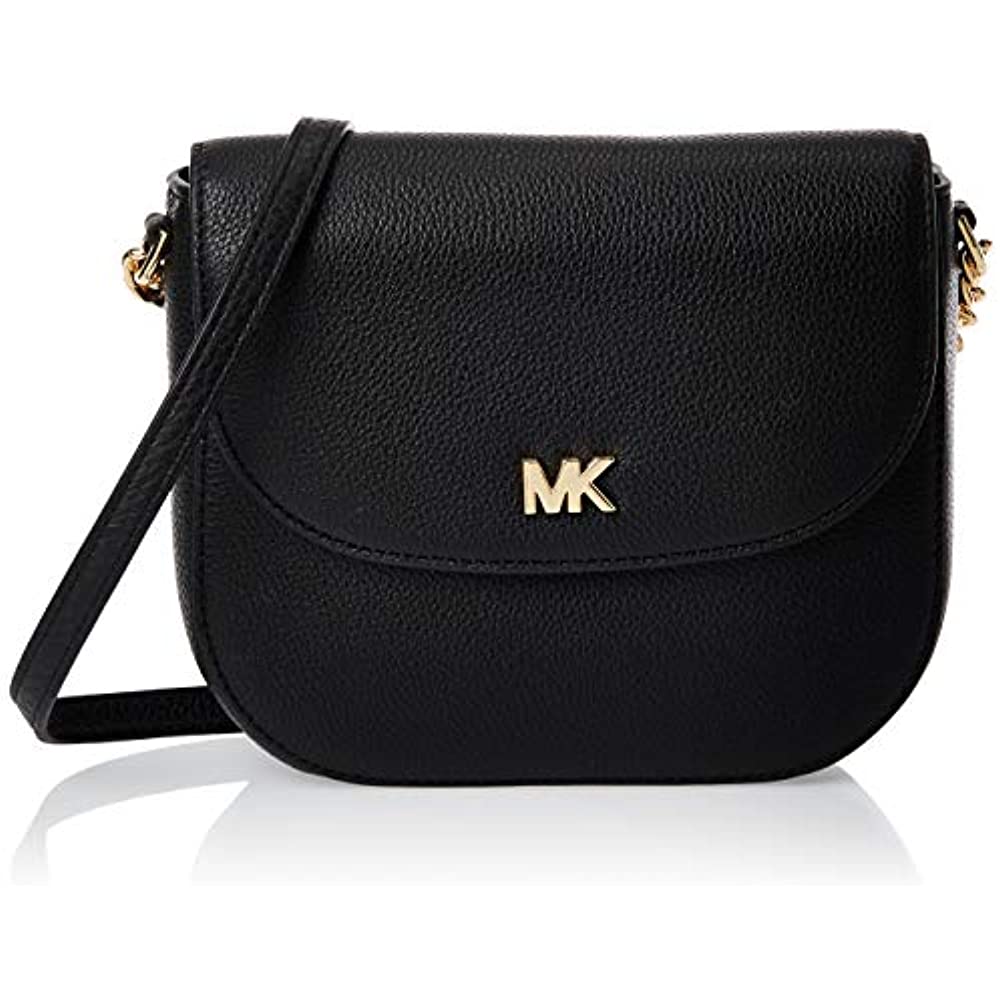 Michael Kors Half Dome Ladies Medium Black Leather Crossbody Bag ...