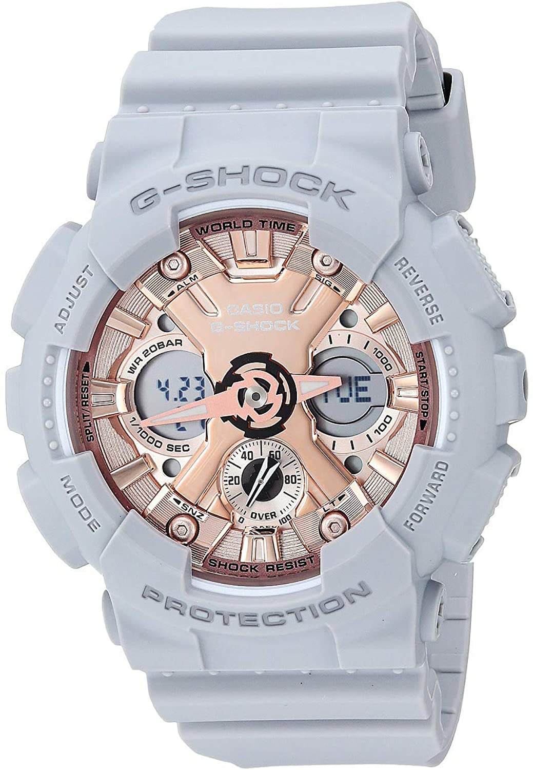 Casio G-Shock Quartz Movement Rose Gold Dial Ladies Watches GMAS120MF ...