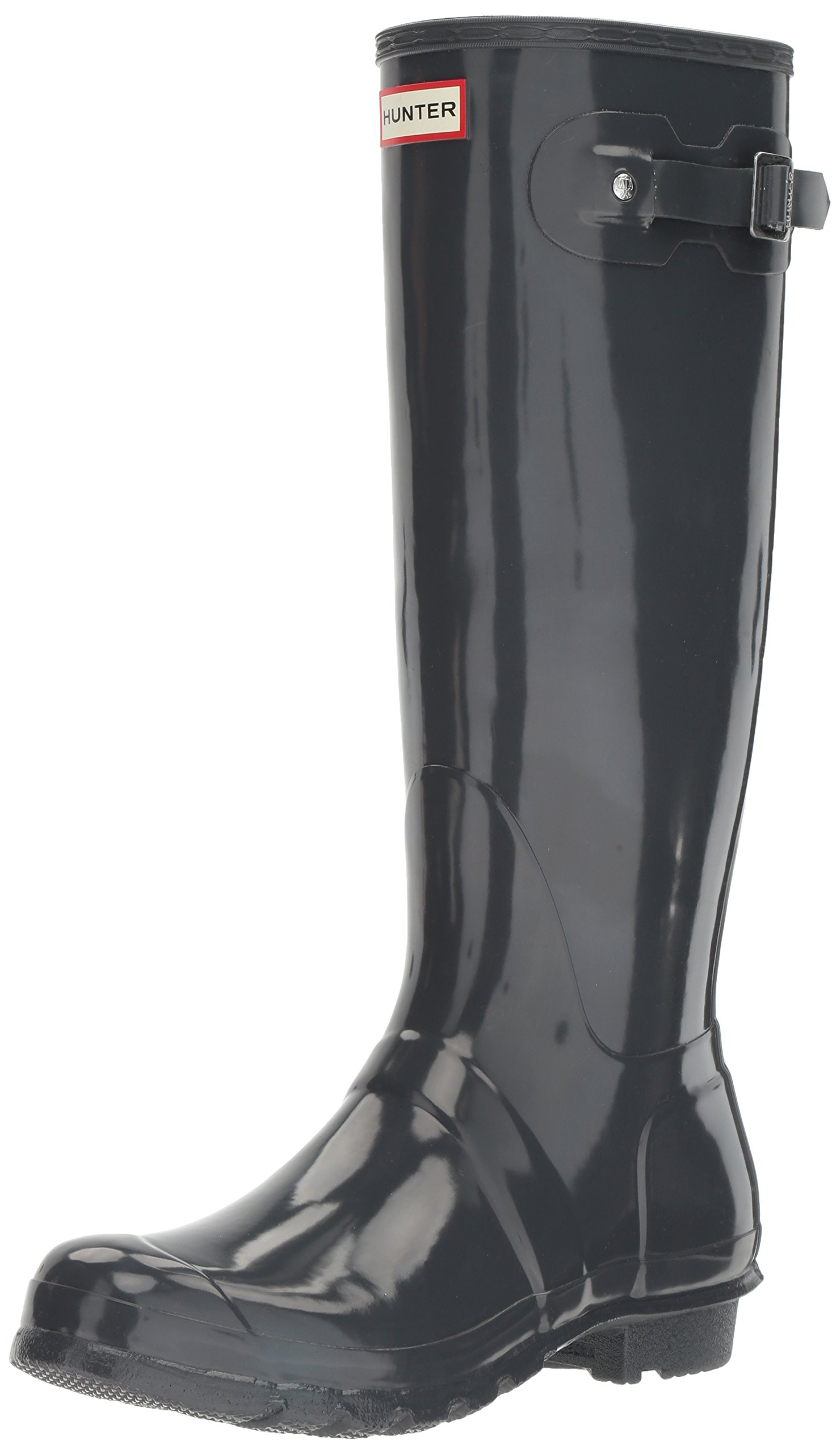 Hunter Original Tall Gloss Wellington Ladies Slate Grey Rain Boots 9 Ebay