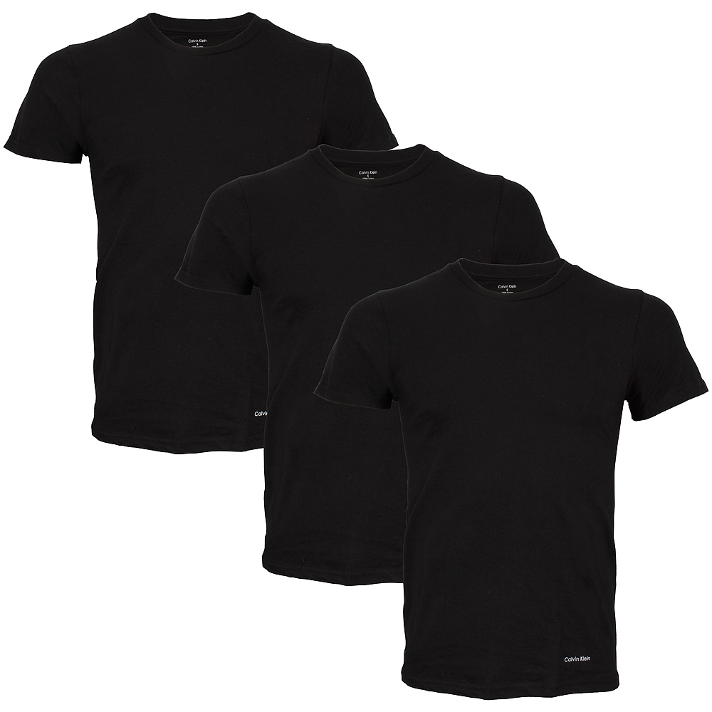 Calvin Klein Men's Cotton Classic Crew Neck T-Shirt Black U4001001XL ...