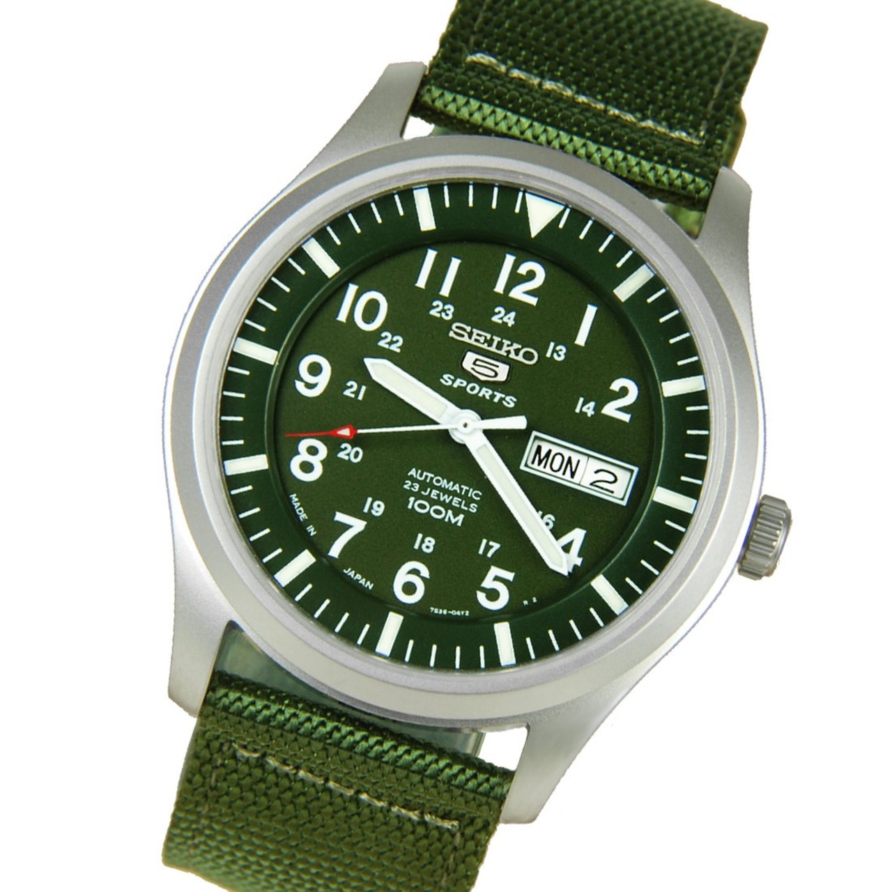 Seiko 5 Sports Automatic Movement Green Dial Men's Watches SNZG09J1
