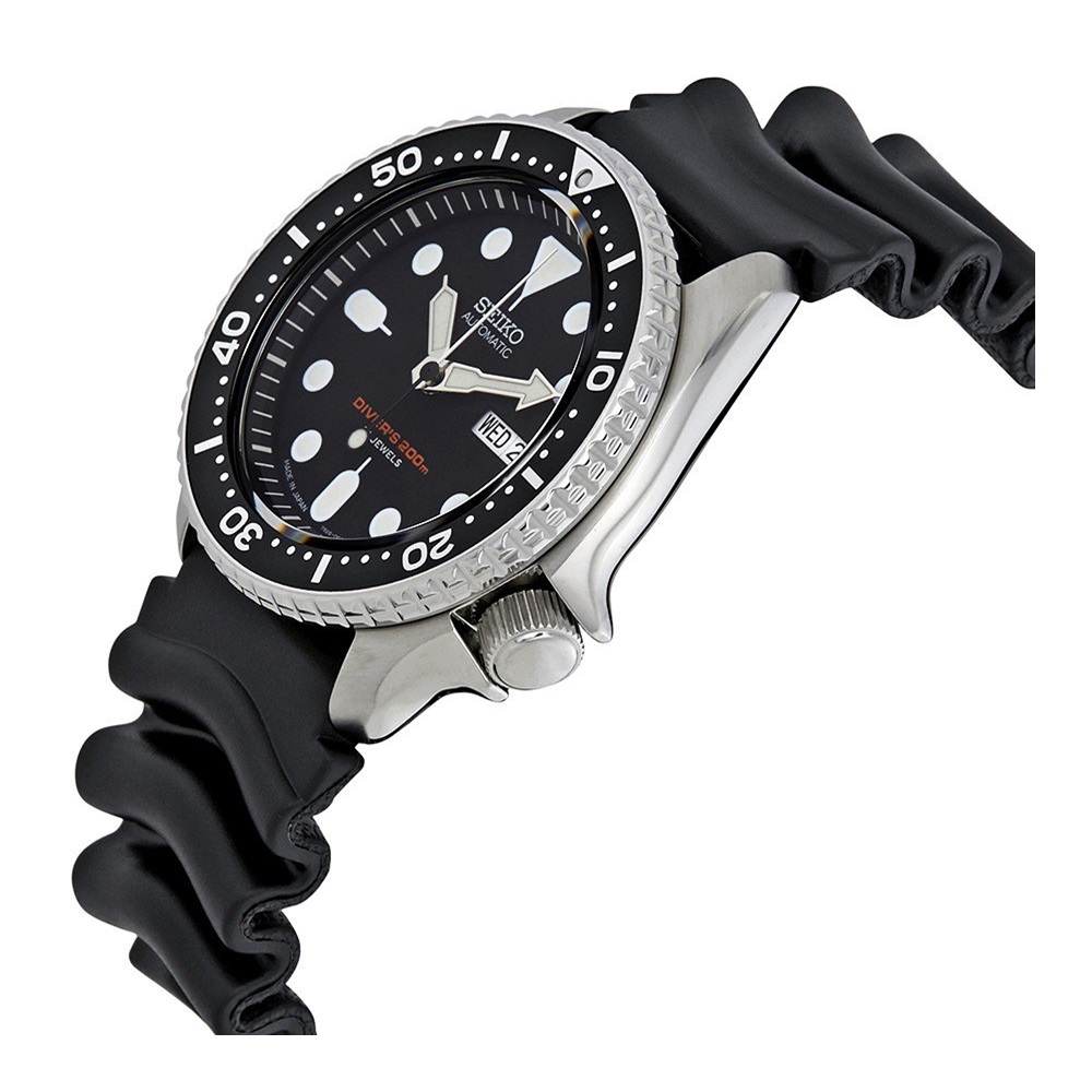 Seiko Black Dial Silicone Strap Men's Diver Watch SKX007J1 33586500497 ...