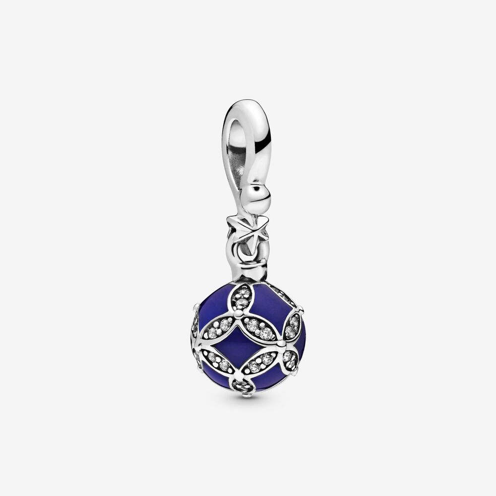 Pandora Blue Christmas Ornament Dangle Two Tone One Size Charm