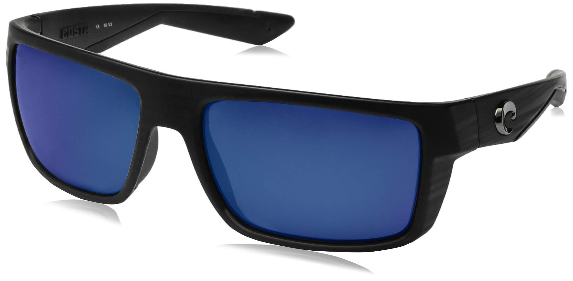 Costa Motu Blackout Plastic Frame Blue Mirror Lens Unisex Sunglasses