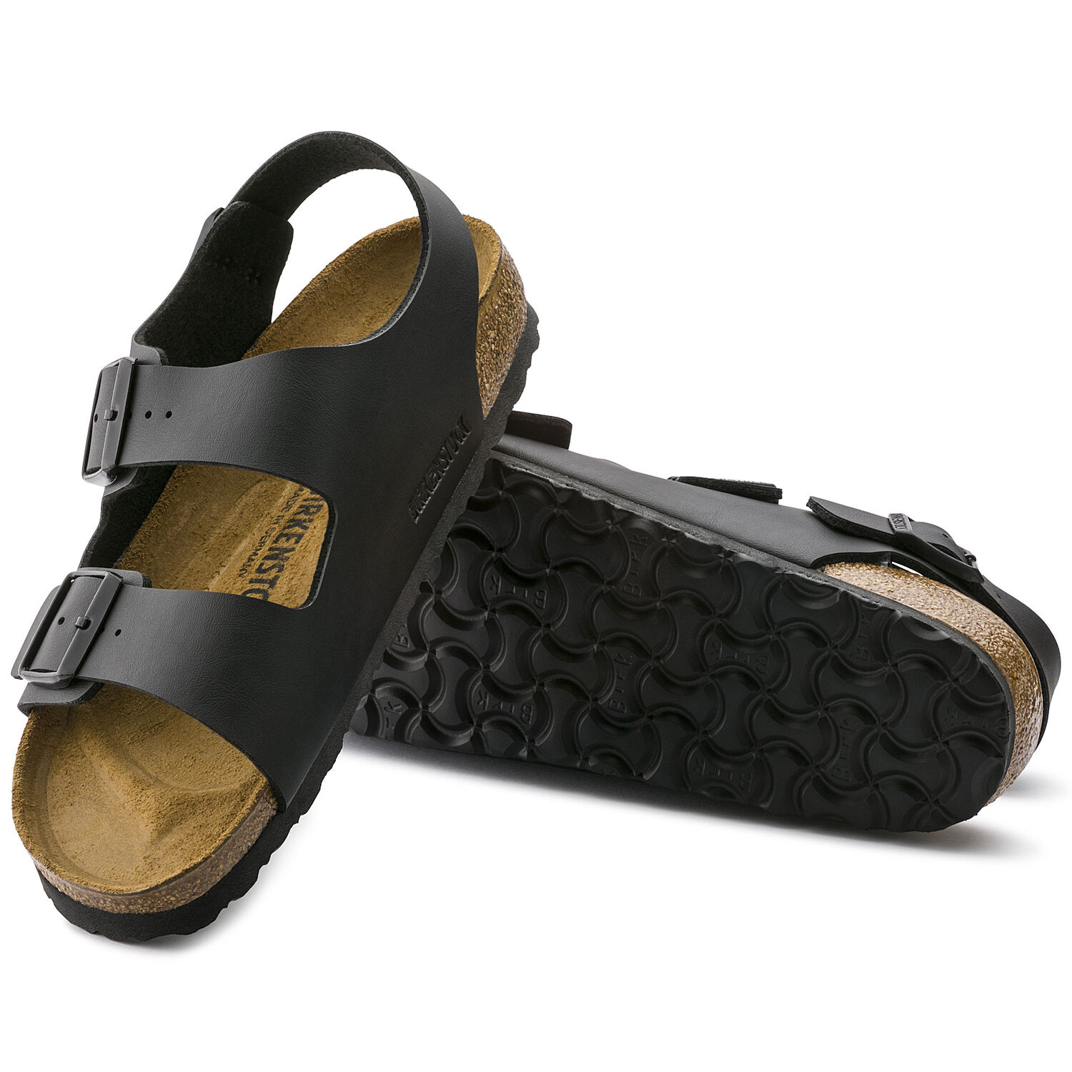 Birkenstock Milano Birko-Flor Men's Black Sandals 44 736399131680 | eBay