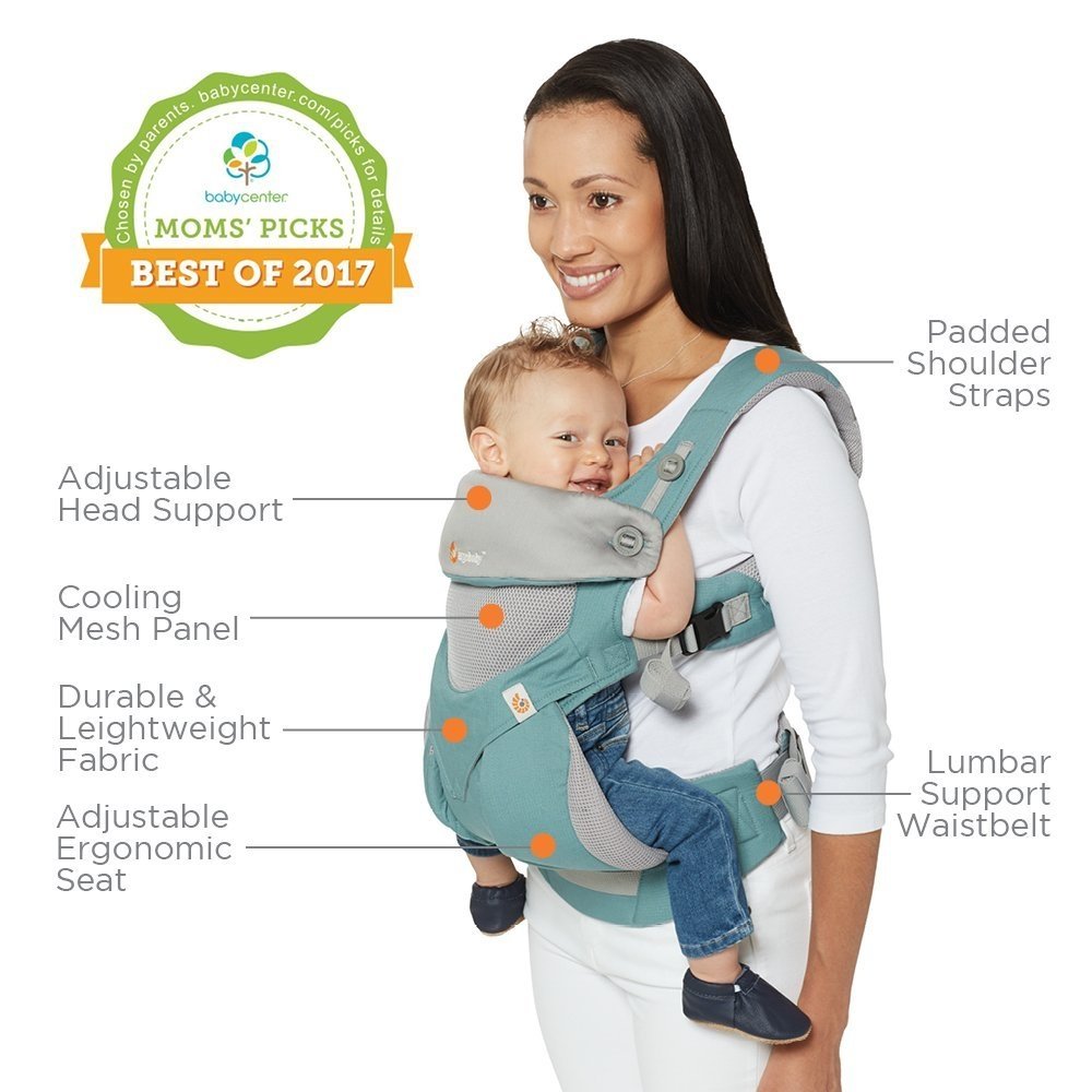 Ergobaby Four Position 360 Cool Air Unisex Carbon Grey Baby Carrier ...