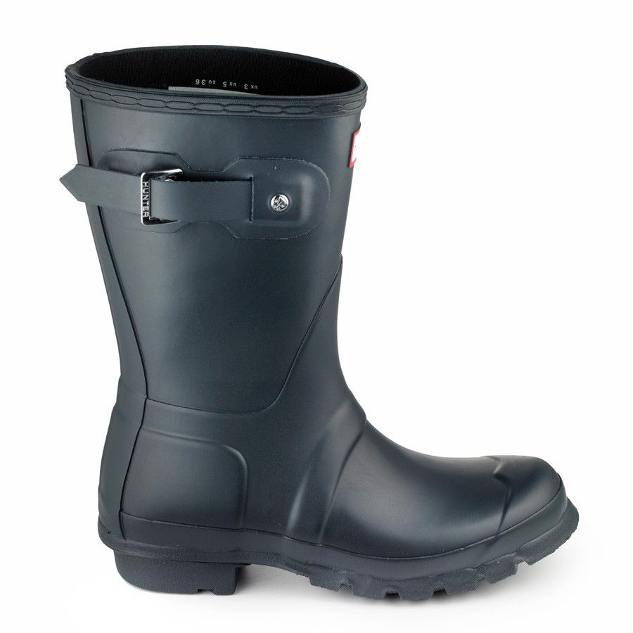 Hunter Original Short Wellington Ladies Navy Rain Boots 7 Ebay