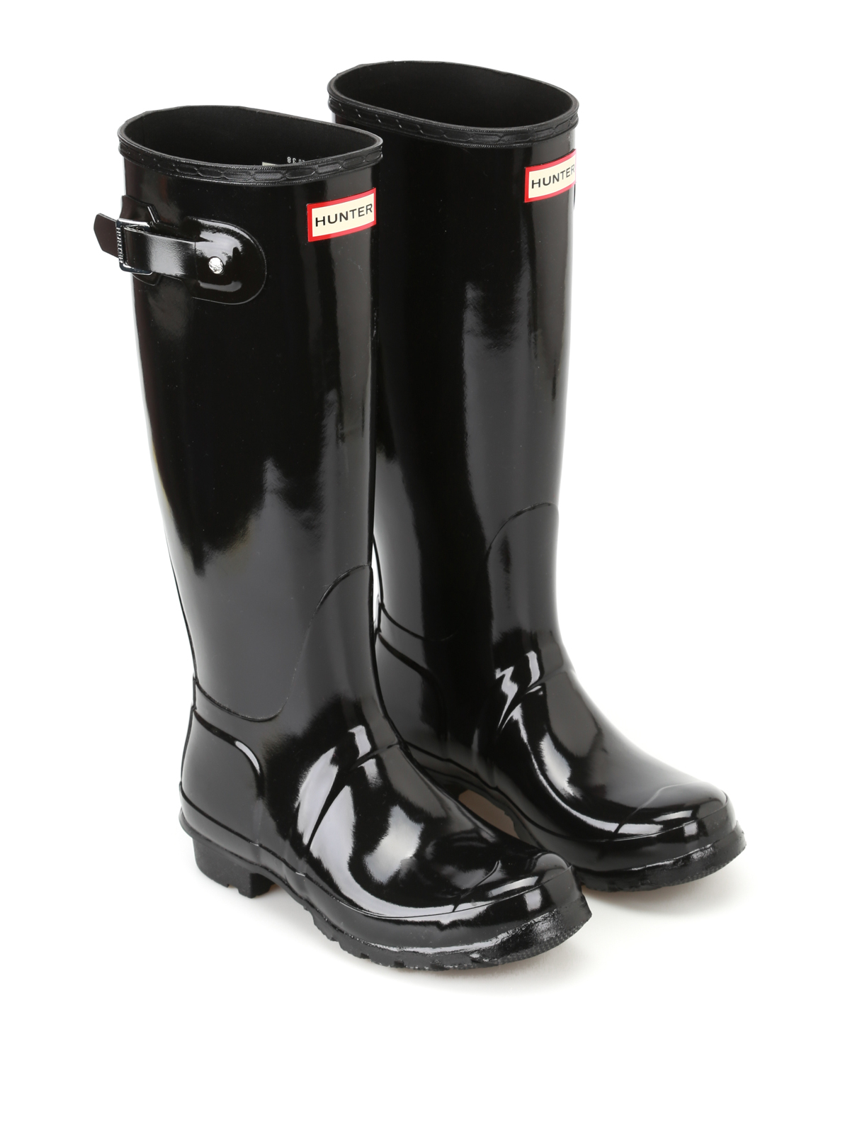 Hunter Original Tall Gloss Ladies Black Boots 9 eBay