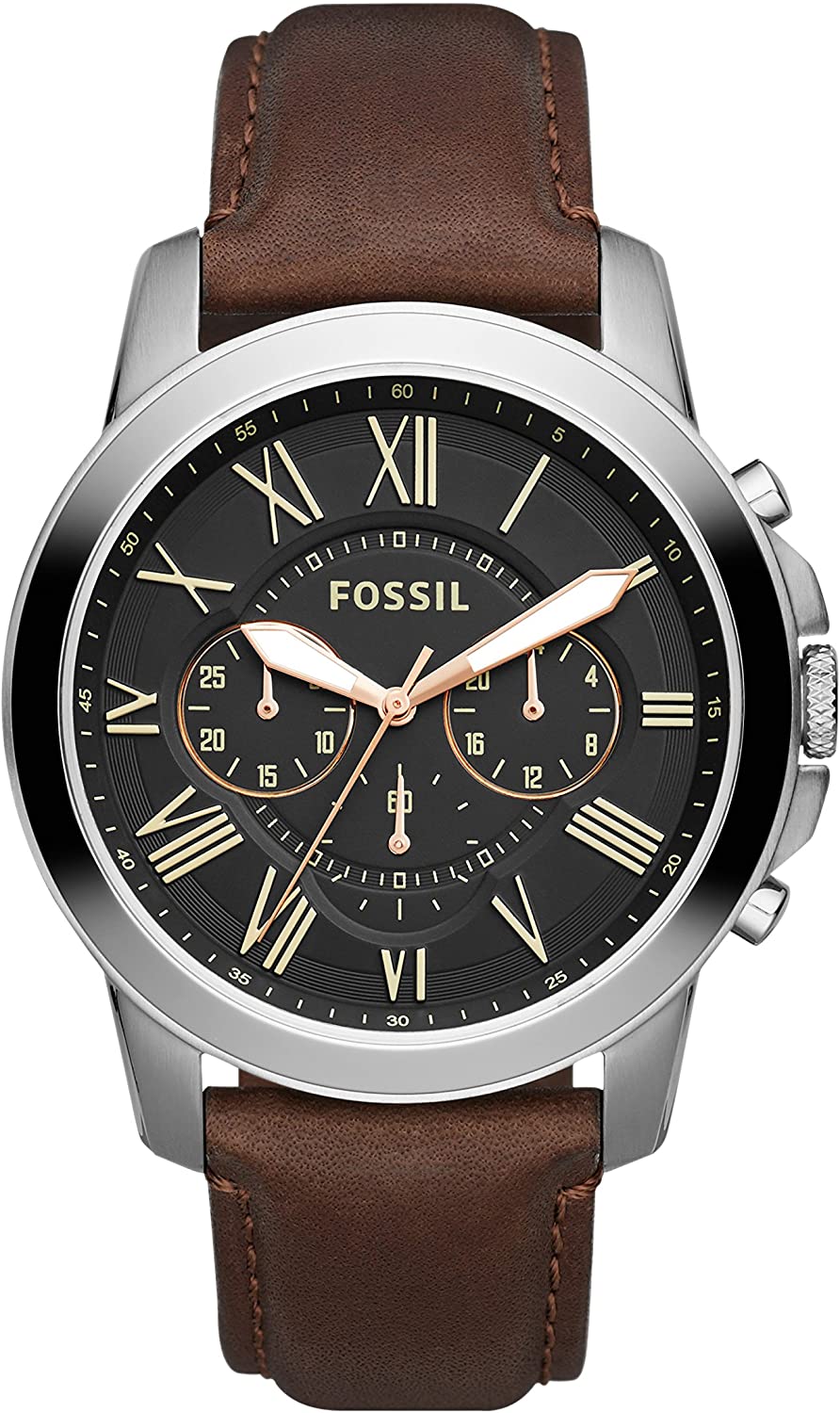 fossil grant chronograph analog black dial men's watch
