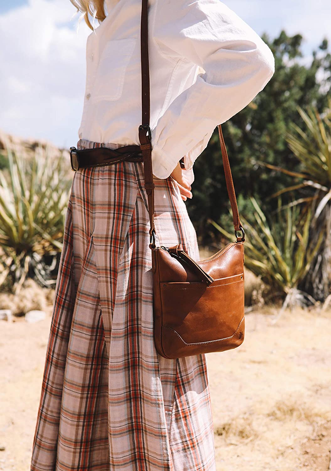 Frye Melissa Swing Italian Leather Crossbody Bag IUCN Water