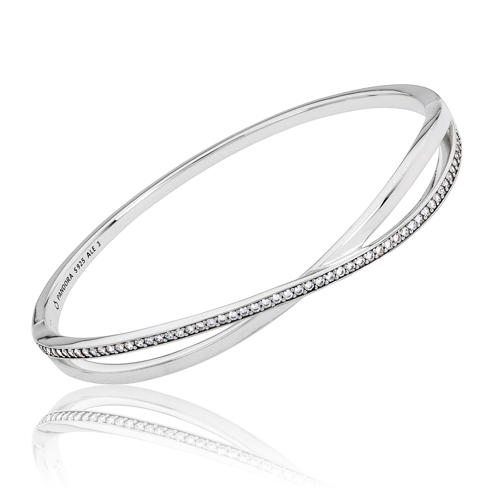 Pandora Entwined Silver Bangle Bracelet 