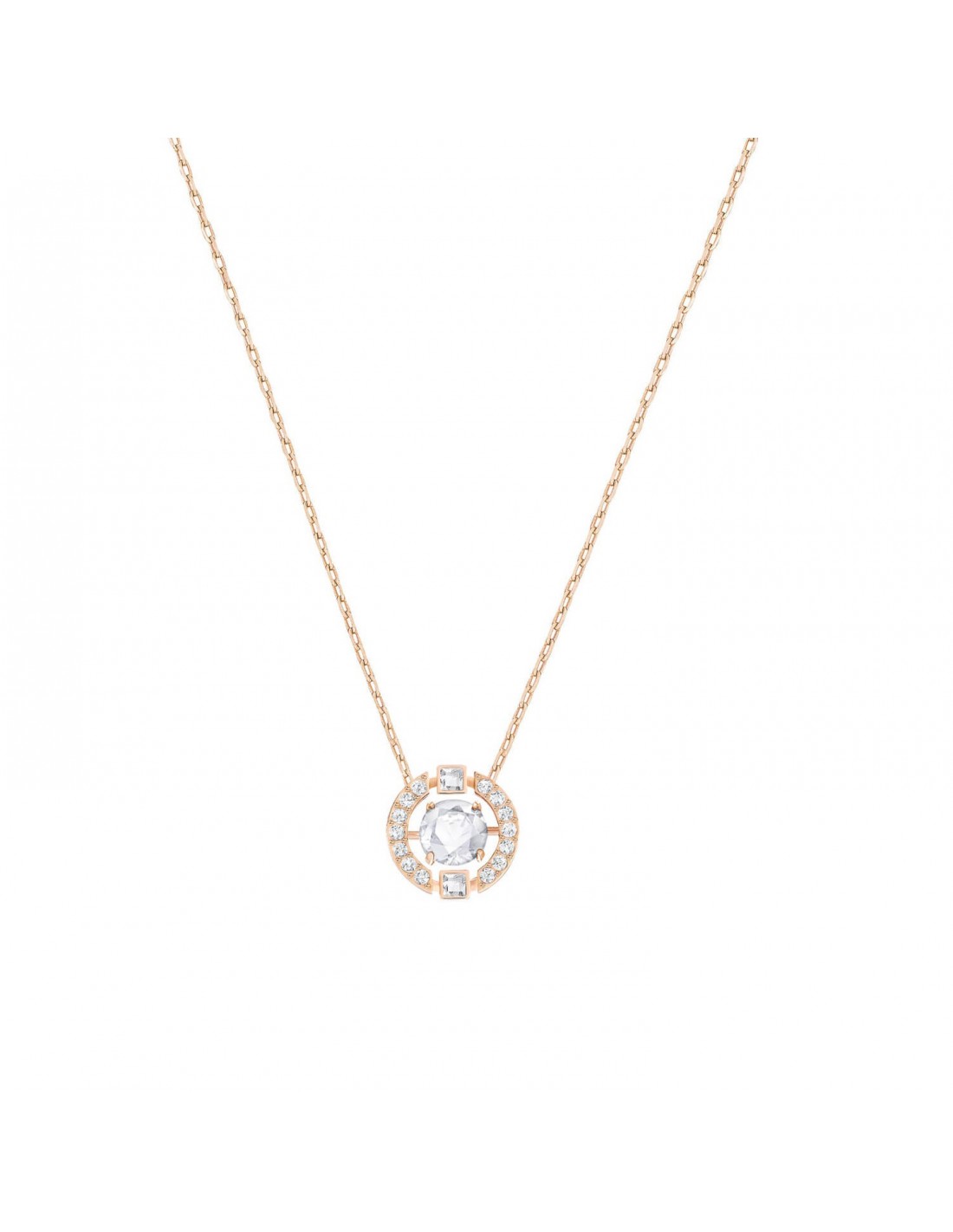 Swarovski Sparkling Dance Rose Gold Size 15 inches Pendant Necklace ...