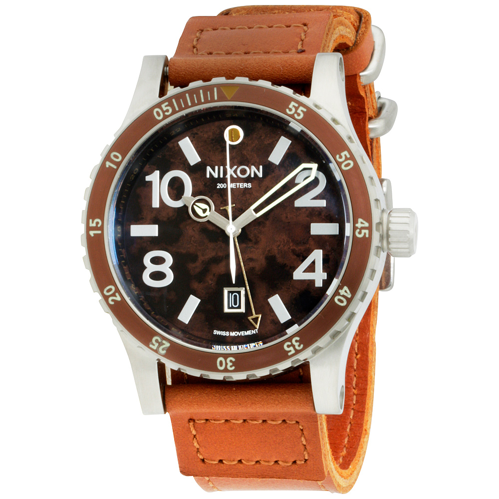 Nixon Diplomat Copper Dial Leather Strap Men's Watch A269195800
