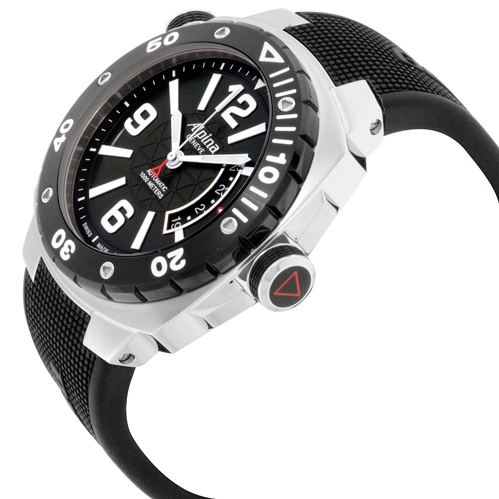 Alpina Extreme Diver Black Dial Silicone Strap Men's Watch ...