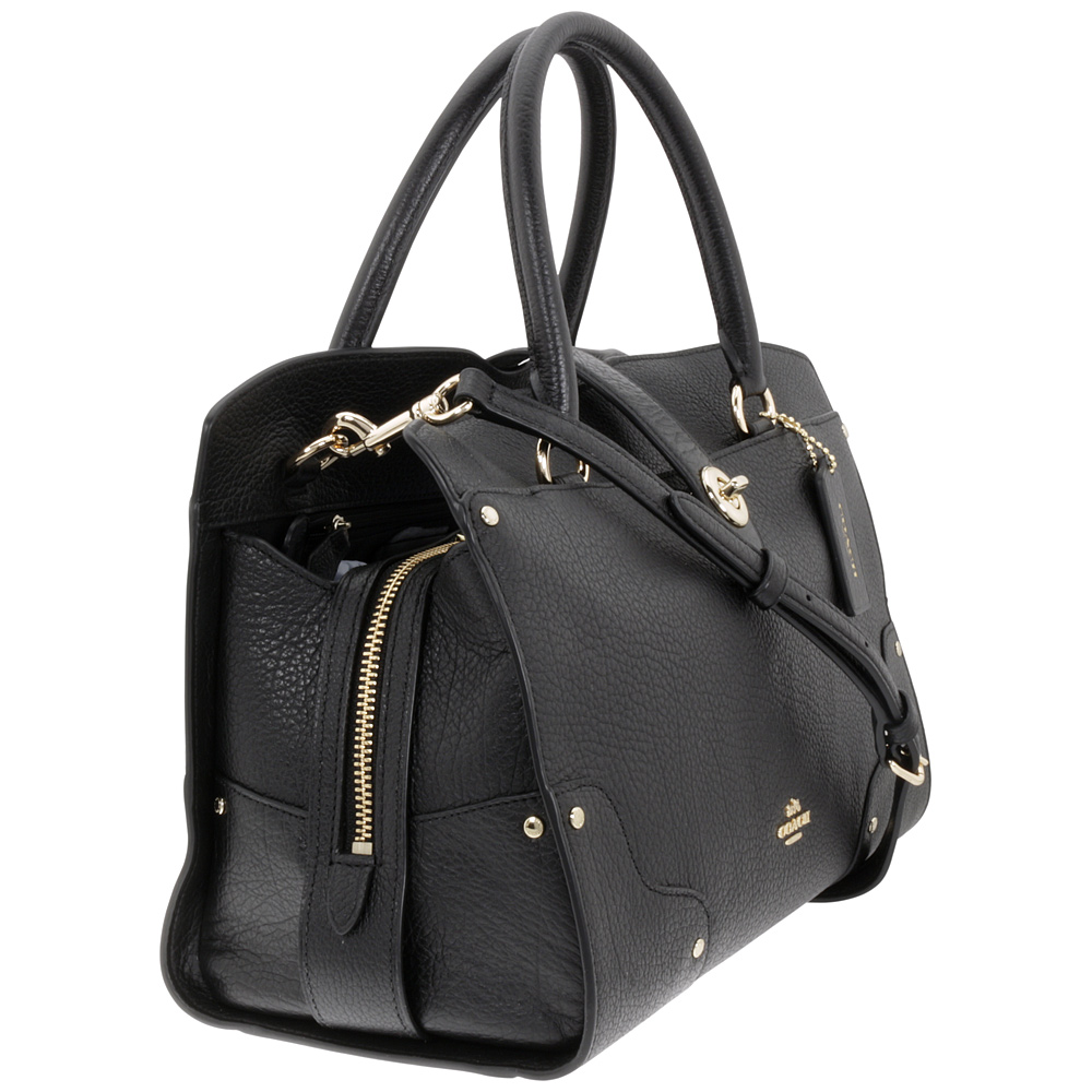 Coach Mercer Satchel Black Grain Leather Ladies Handbag 37575 ...