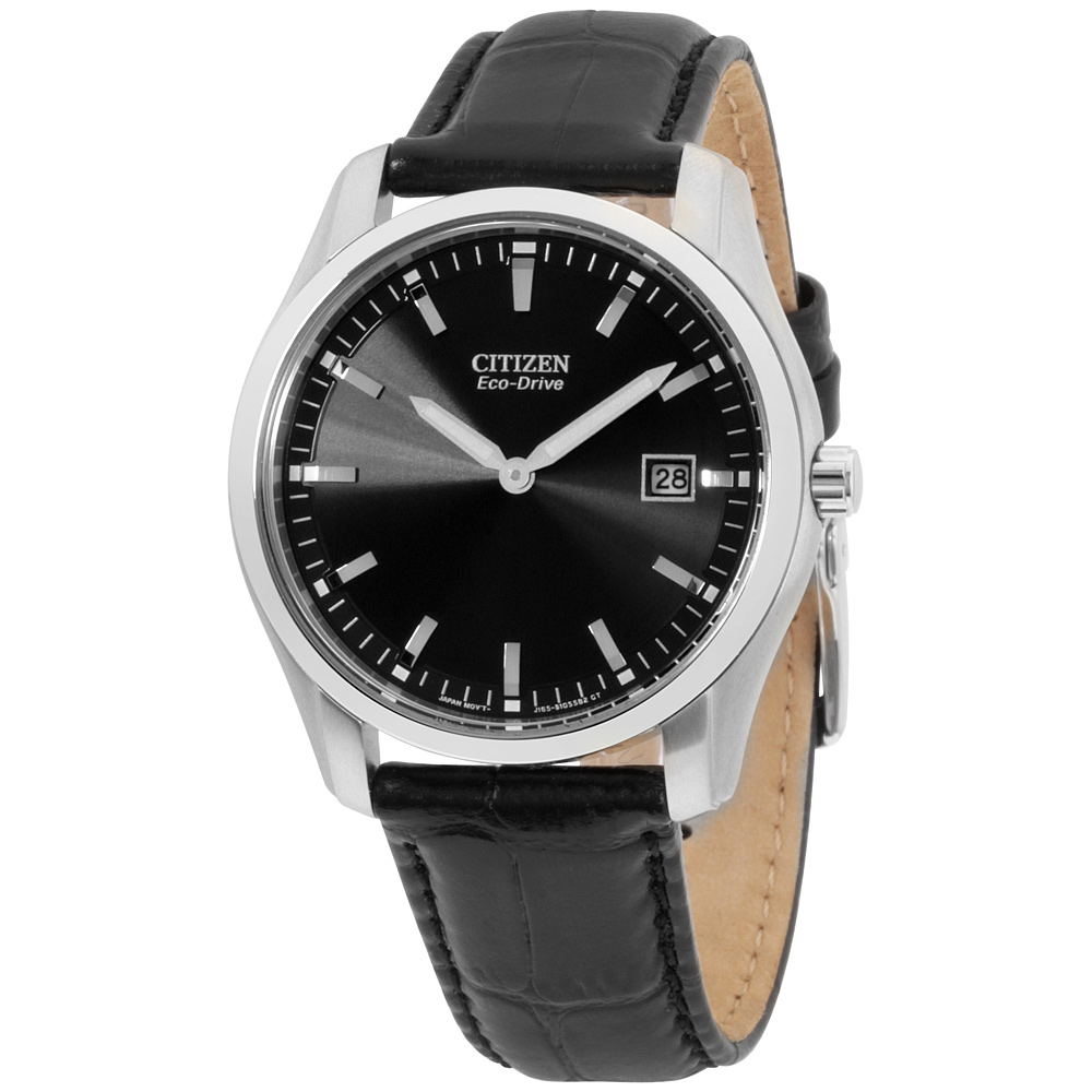 Citizen Corso Black Dial Leather Strap Men's Watch AU1040-08E ...